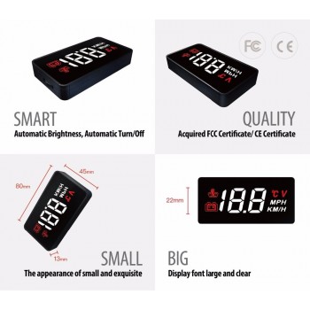 GEYIREN A100 Car HUD Head Up Display OBD2 II EUOBD Overspeed Warning System Projector Windshield Auto Electronic Voltage Alarm