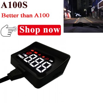 Hot Selling A100S Car HUD Head-Up Display OBD2 II EUOBD Windshield Projector Water Temperature Voltage Overspeed Alarm Display