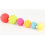 6 PCS Textured Multi Ball Set Develop Babys Tactile Senses Baby Touch Hand Ball Toys Baby Training Ball