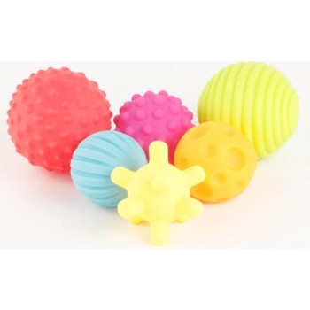 6 PCS Textured Multi Ball Set Develop Babys Tactile Senses Baby Touch Hand Ball Toys Baby Training Ball