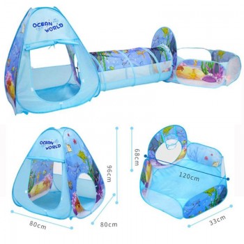 3Pcs/Set Foldable Pool-Tube-Teepee Baby Play Tent House Infant Kids Crawling Pipeline Tunnel Game Play Tent Ocean Ball Pool