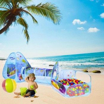 3Pcs/Set Foldable Pool-Tube-Teepee Baby Play Tent House Infant Kids Crawling Pipeline Tunnel Game Play Tent Ocean Ball Pool