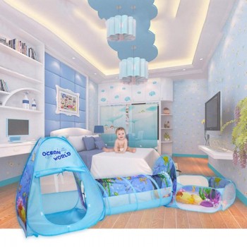 3Pcs/Set Foldable Pool-Tube-Teepee Baby Play Tent House Infant Kids Crawling Pipeline Tunnel Game Play Tent Ocean Ball Pool