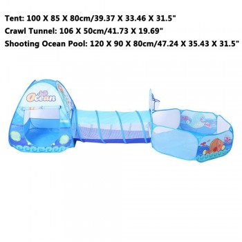 3Pcs/Set Foldable Pool-Tube-Teepee Baby Play Tent House Infant Kids Crawling Pipeline Tunnel Game Play Tent Ocean Ball Pool