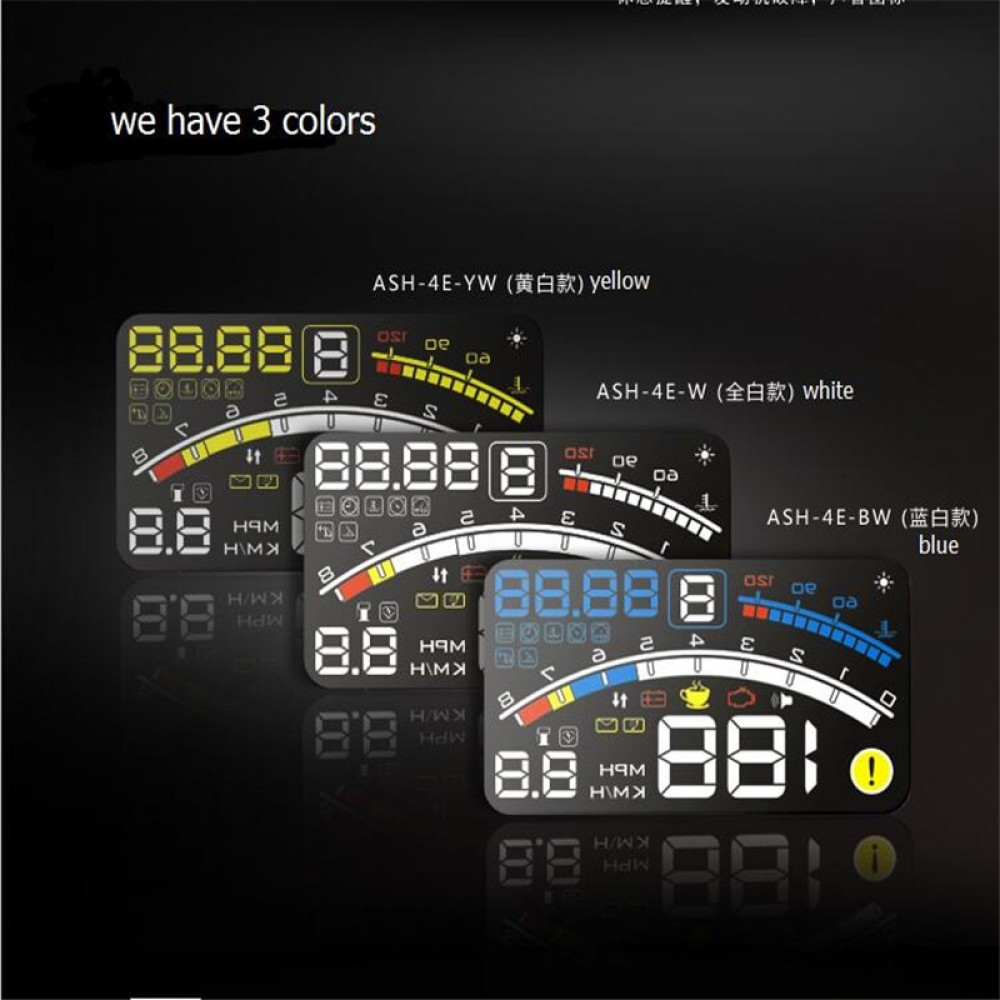 4E 5.5 Car OBD2 II EUOBD car HUD Head Up Display Overspeed Warning System Projector Windshield Auto Electronic Voltage Alarm