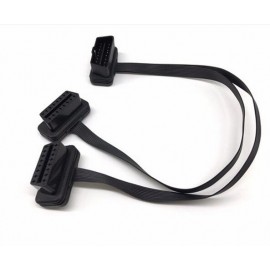 2 in 1 OBD II 16 Pin OBD Cable ELM327 Male To Female Y Splitter Elbow Extension Cable For HUD Car monitor