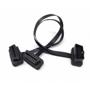 2 in 1 OBD II 16 Pin OBD Cable ELM327 Male To Female Y Splitter Elbow Extension Cable For HUD Car monitor