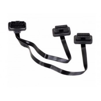 2 in 1 OBD II 16 Pin OBD Cable ELM327 Male To Female Y Splitter Elbow Extension Cable For HUD Car monitor