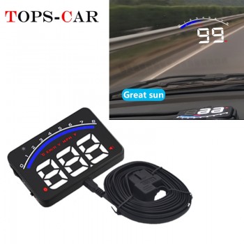 GEYIREN M6 Car HUD OBD2 RPM Meter Head-Up Display Overspeed Warning System Auto Electronic  Water Temperature Alarm
