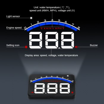 GEYIREN M6 Car HUD OBD2 RPM Meter Head-Up Display Overspeed Warning System Auto Electronic  Water Temperature Alarm