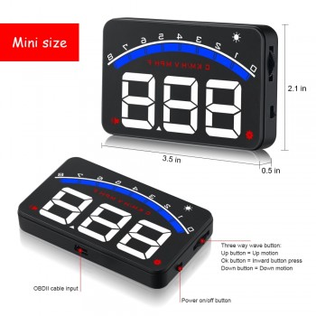 GEYIREN M6 Car HUD OBD2 RPM Meter Head-Up Display Overspeed Warning System Auto Electronic  Water Temperature Alarm