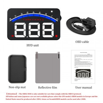 GEYIREN M6 Car HUD OBD2 RPM Meter Head-Up Display Overspeed Warning System Auto Electronic  Water Temperature Alarm