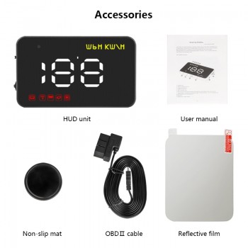 Jansite 5.5inch HUD Head Up Display LED Windscreen Projector Speeding Warning Fuel Consumption Data Diagnostic Tool OBDii Plug