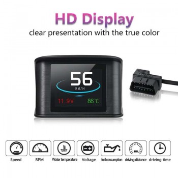 Head Up Display Car OBD2 EUOBD Car Digital Device Diagnostic Alarm LCD Display Speed Water Temperature Fuel Consumption