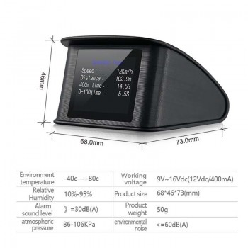 Head Up Display Car OBD2 EUOBD Car Digital Device Diagnostic Alarm LCD Display Speed Water Temperature Fuel Consumption