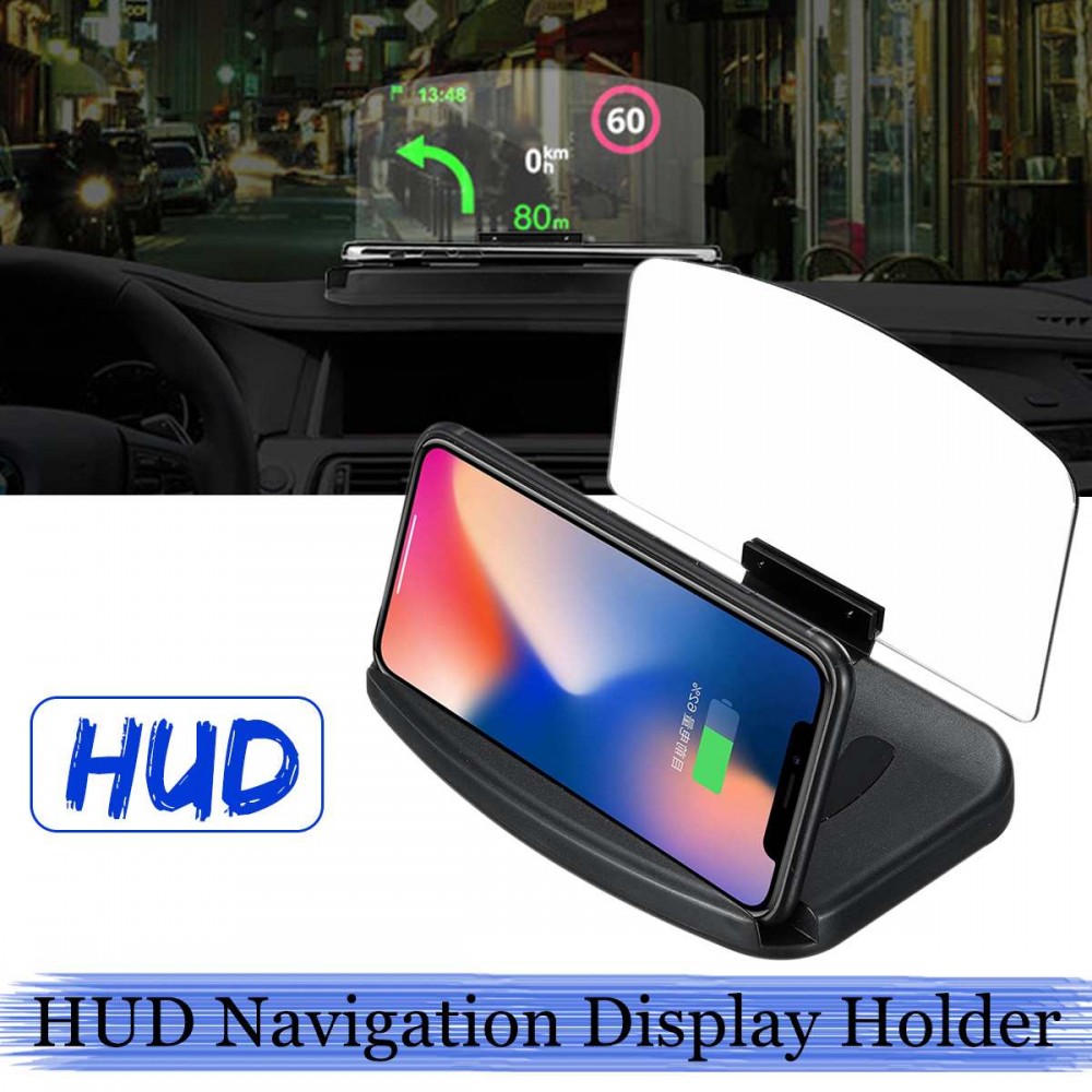 Qi Wireless Charger Car HUD GPS For Samsung S9 Plus 10W/7.5W Head Up Display Car Phone Holder Charging For iPhone 8 Plus X
