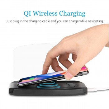 Qi Wireless Charger Car HUD GPS For Samsung S9 Plus 10W/7.5W Head Up Display Car Phone Holder Charging For iPhone 8 Plus X
