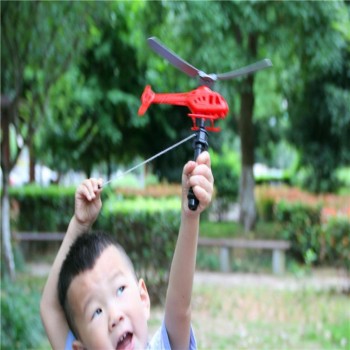 1pc Plastic Hand Cable Helicopter Toy Power Flying Sky Plane Aircraft Toy Children Outdoor Playing Toys for Kids sports toys