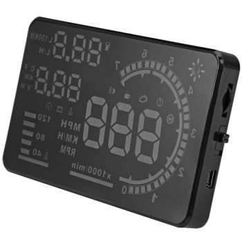 Autolover A8 5.5 inch Car HUD Head Up Display Windscreen Projector OBD II Speed Warning Fuel Consumption Driving Data Diagnosis