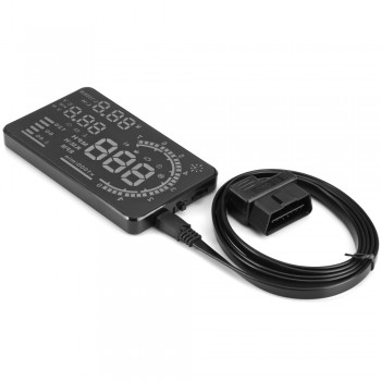 Autolover A8 5.5 inch Car HUD Head Up Display Windscreen Projector OBD II Speed Warning Fuel Consumption Driving Data Diagnosis