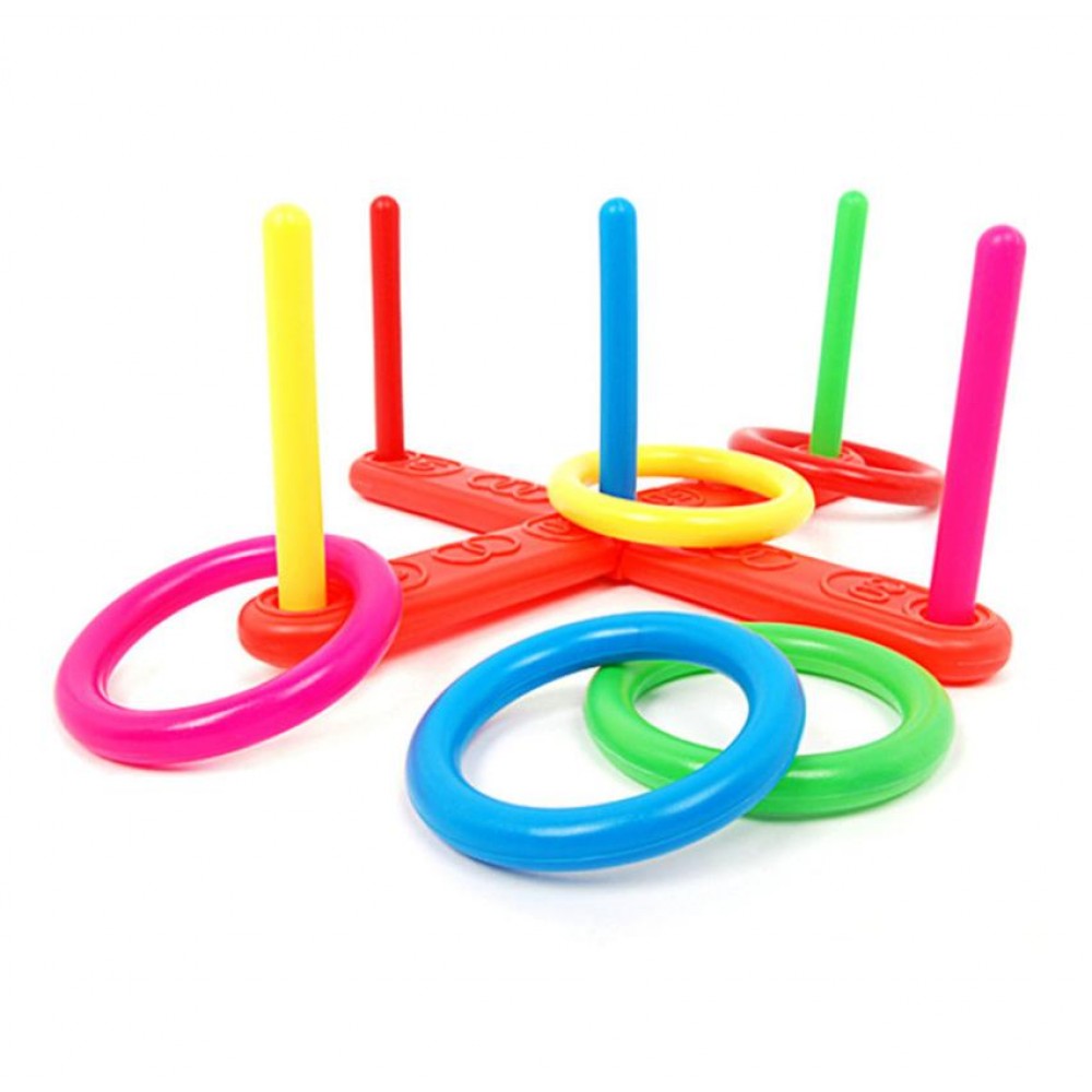 2017 NEW Hoop Ring Toss Plastic Ring Toss Quoits Garden Game Pool Toy Outdoor Fun Set  D50