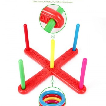 2017 NEW Hoop Ring Toss Plastic Ring Toss Quoits Garden Game Pool Toy Outdoor Fun Set  D50