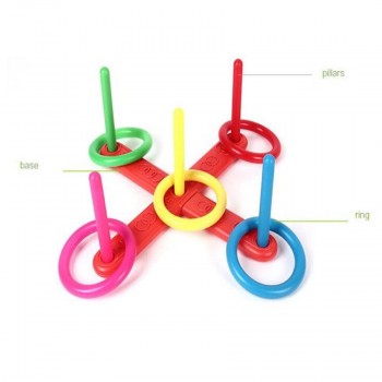 2017 NEW Hoop Ring Toss Plastic Ring Toss Quoits Garden Game Pool Toy Outdoor Fun Set  D50