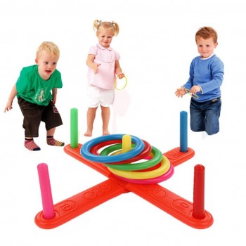 2017 NEW Hoop Ring Toss Plastic Ring Toss Quoits Garden Game Pool Toy Outdoor Fun Set  D50