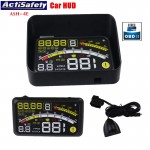 ActiSafety 4E OBDII Cars Head Up Display Film 5.5 Screen HUD Head-Up Display Windshield Projector OBD2 Cable Car Hud+Bracket