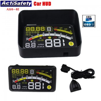 ActiSafety 4E OBDII Cars Head Up Display Film 5.5 Screen HUD Head-Up Display Windshield Projector OBD2 Cable Car Hud+Bracket