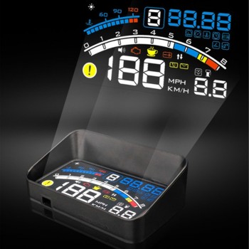 ActiSafety 4E OBDII Cars Head Up Display Film 5.5 Screen HUD Head-Up Display Windshield Projector OBD2 Cable Car Hud+Bracket