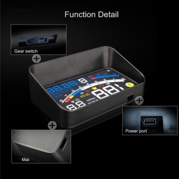 ActiSafety 4E OBDII Cars Head Up Display Film 5.5 Screen HUD Head-Up Display Windshield Projector OBD2 Cable Car Hud+Bracket