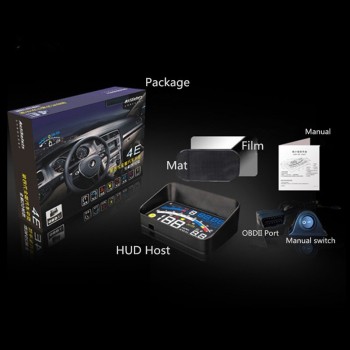 ActiSafety 4E OBDII Cars Head Up Display Film 5.5 Screen HUD Head-Up Display Windshield Projector OBD2 Cable Car Hud+Bracket
