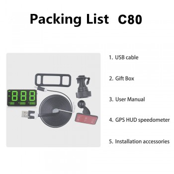 VJOYCAR C80 4.5 GPS Speedometer Hud Display Digital Car Speed Alarm MPH KM/H Altitude Display Projector C60s For GAZ GAZelle