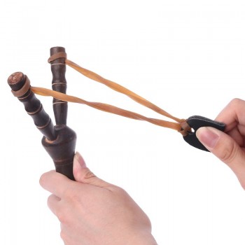 Kids Boys Wood Slingshot Wooden Sling Shot Classic Traditional Shooting Outdoor Toys Gift