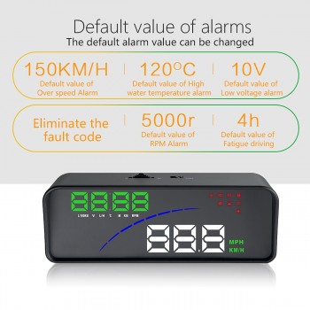 HD Display  Car Head Up Computer OBD2 and EUOBD port Speed voltage Alarm system HUD Car Head-Up Display for Automobile