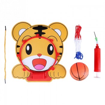 Hanging Basketball Hoop With Ball Toys Adjustable Baby Basketball Toys Cartoon Tiger/Frog Children Kids Indoor Sports Game Gift