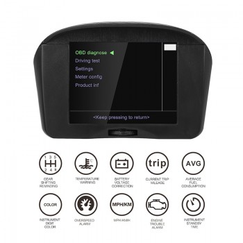 AUTOOL X50 Plus OBD HUD Head Up Display Car OBD2 II Meter Gauge Temp Voltage Speed Alarm Odometer 12V Diagnostic