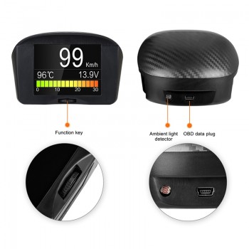 AUTOOL X50 Plus OBD HUD Head Up Display Car OBD2 II Meter Gauge Temp Voltage Speed Alarm Odometer 12V Diagnostic