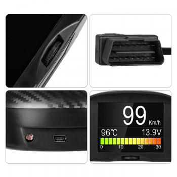 AUTOOL X50 Plus OBD HUD Head Up Display Car OBD2 II Meter Gauge Temp Voltage Speed Alarm Odometer 12V Diagnostic