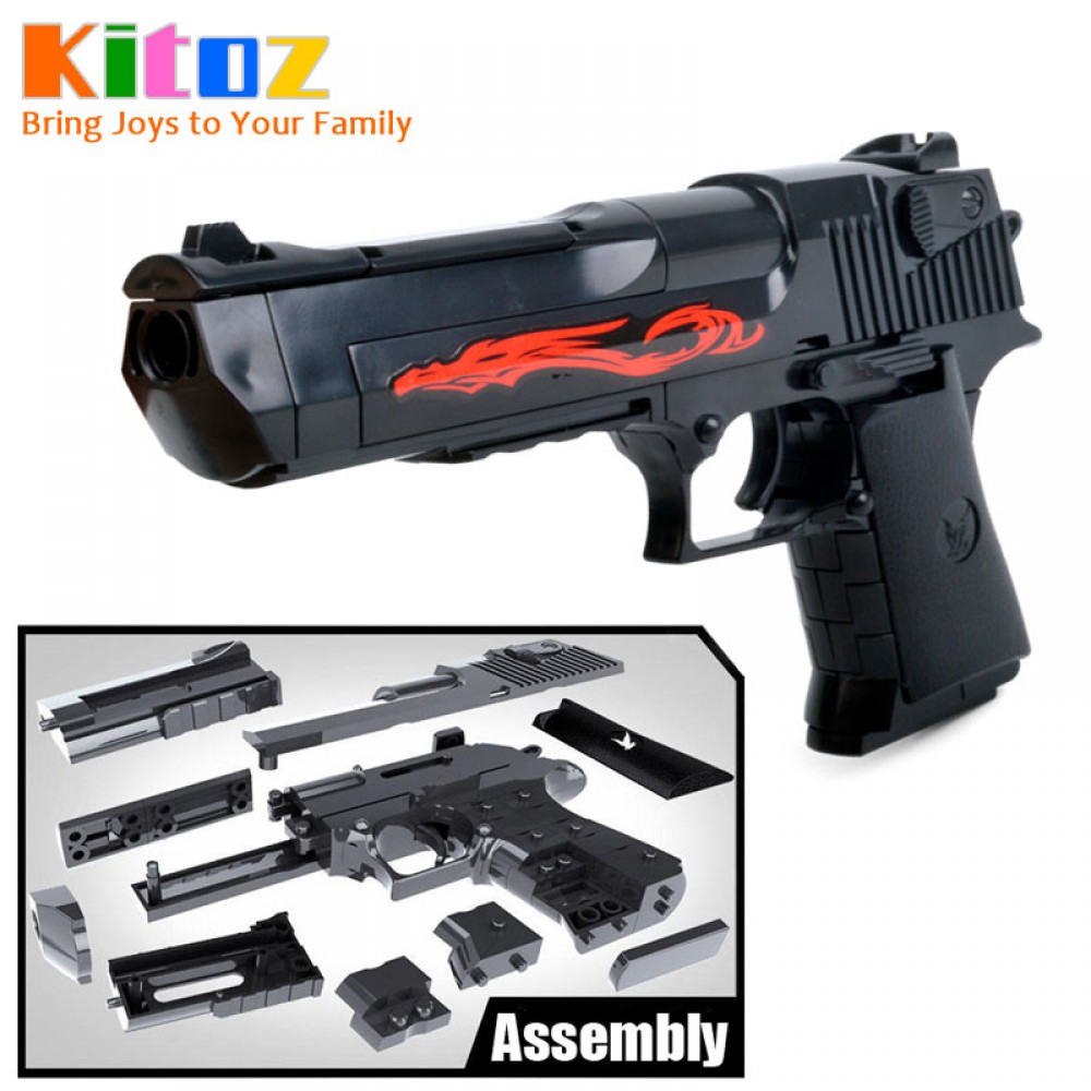 Kitoz Assembly Toy Gun Building Blocks Pistol Rifle DIY 3D Miniature Model Plastic Gift for Boy Kids With Building Instruction