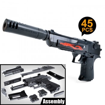 Kitoz Assembly Toy Gun Building Blocks Pistol Rifle DIY 3D Miniature Model Plastic Gift for Boy Kids With Building Instruction