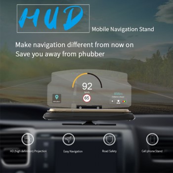 HUD Mobile Navigation Universal Car Phone Holder Windscreen Projector Head Up Display 6.5 Inch For iPhone/Samsung/xiaomi GPS HUD