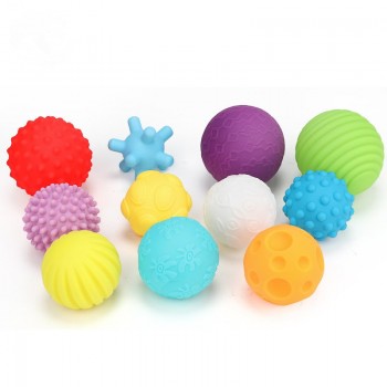 6-11pcs Textured Multi Ball Baby Set develop tactile senses Toy Baby Touch Hand Teether Ball Training Massage Soft stress Balls