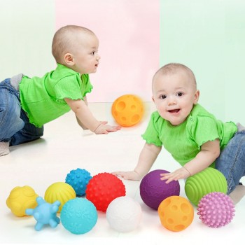6-11pcs Textured Multi Ball Baby Set develop tactile senses Toy Baby Touch Hand Teether Ball Training Massage Soft stress Balls