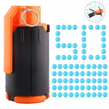 Tactical Plastic Modified Crystal Water Beads  Bullet Bomb with 50pcs Round Soft Bullet Foam Bullets for nerf Rival series