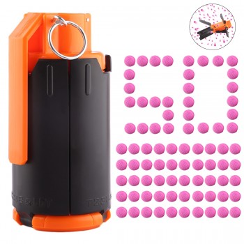 Tactical Plastic Modified Crystal Water Beads  Bullet Bomb with 50pcs Round Soft Bullet Foam Bullets for nerf Rival series