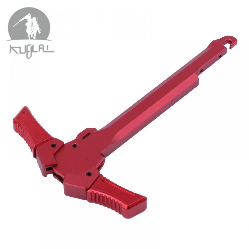 Airsoft CNC Sickle Shape Handles Latch for AEG Charging Handle Red Black