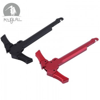 Airsoft CNC Sickle Shape Handles Latch for AEG Charging Handle Red Black