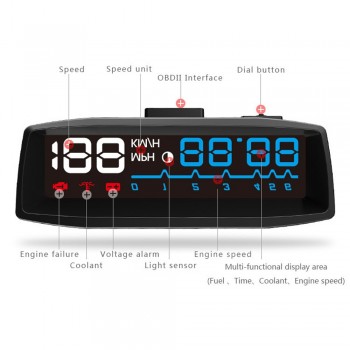 EANOP Esmart Car HUD Head up Display OBD2 II EOBD Auto Digital Car Speedometer Over Speed Warning Alarm headup